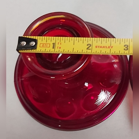 Pair vintage Imperial ruby red candle holders - Picture 5 of 9